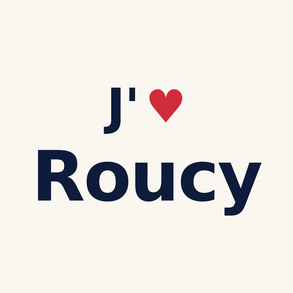 Tasse personnalisée Roucy — design « J'aime Roucy » imprimé sur la tasse