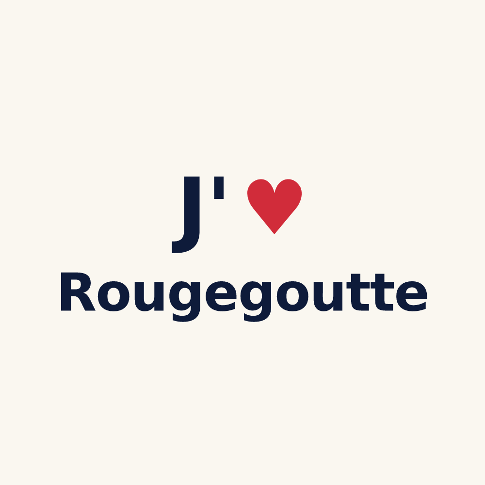 Tasse personnalisée Rougegoutte — design « J'aime Rougegoutte » imprimé sur la tasse