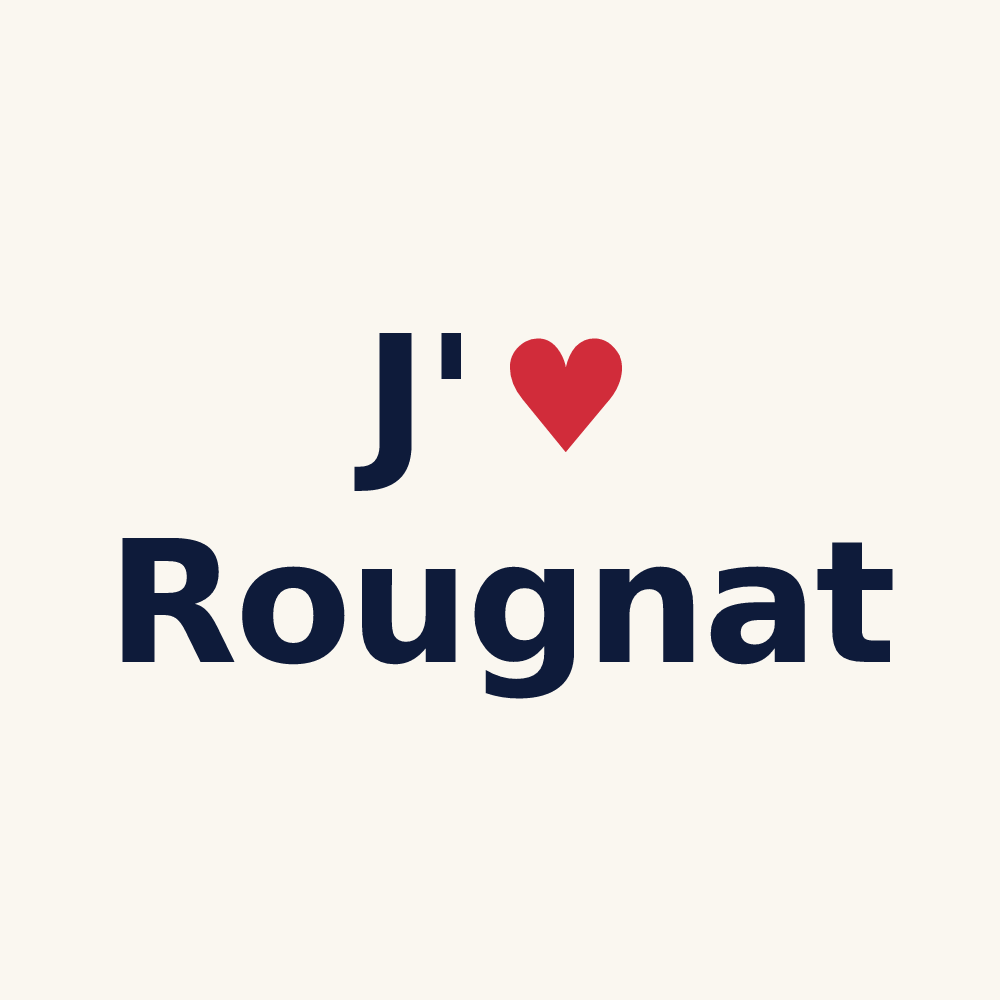 Tasse personnalisée Rougnat — design J'aime Rougnat