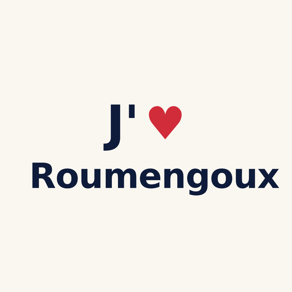 Tasse personnalisée Roumengoux — design J'aime Roumengoux