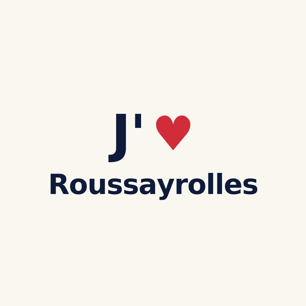 Tasse personnalisée Roussayrolles — design J'aime Roussayrolles