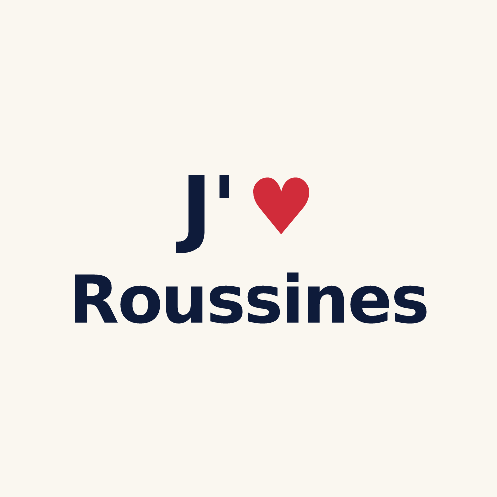 Tasse personnalisée Roussines — design J'aime Roussines