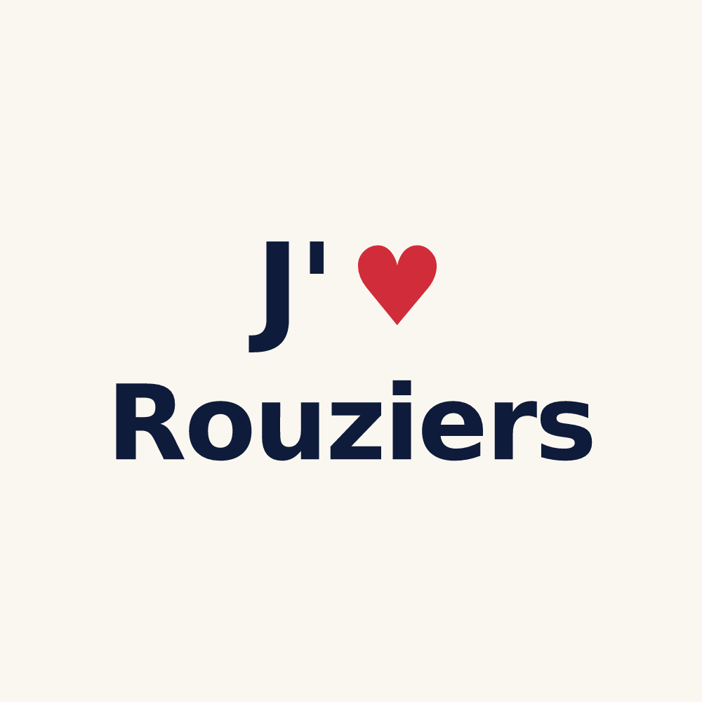 Tasse personnalisée Rouziers — design J'aime Rouziers