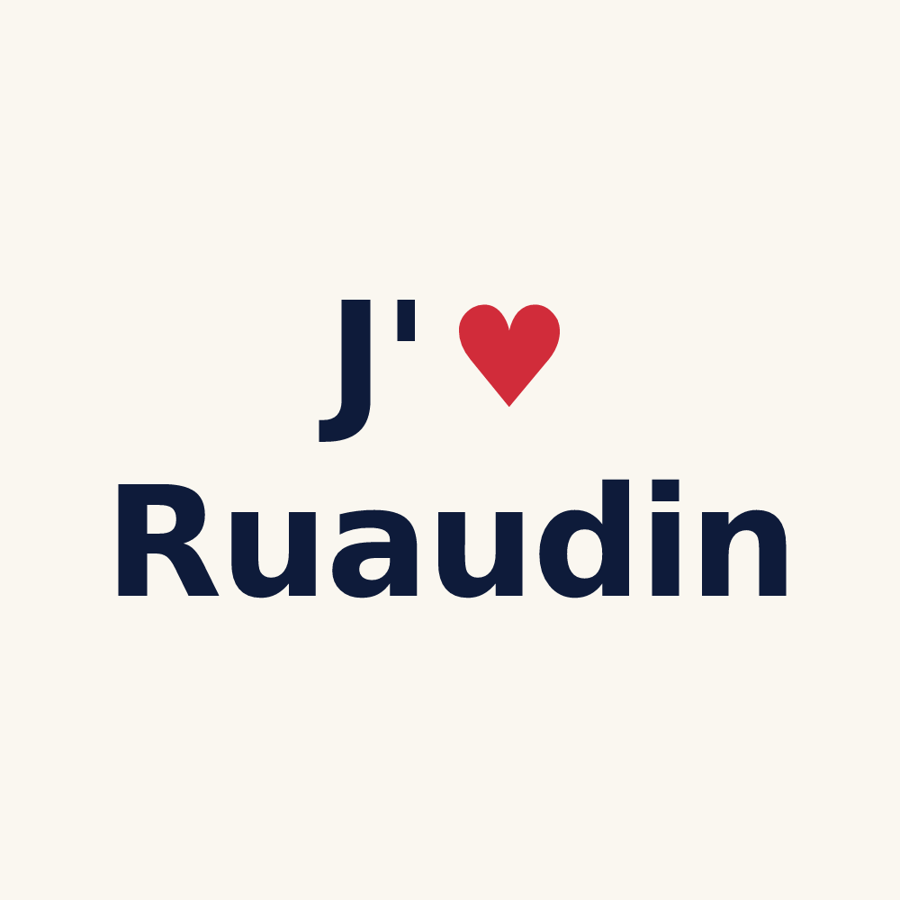Tasse personnalisée Ruaudin — design J'aime Ruaudin