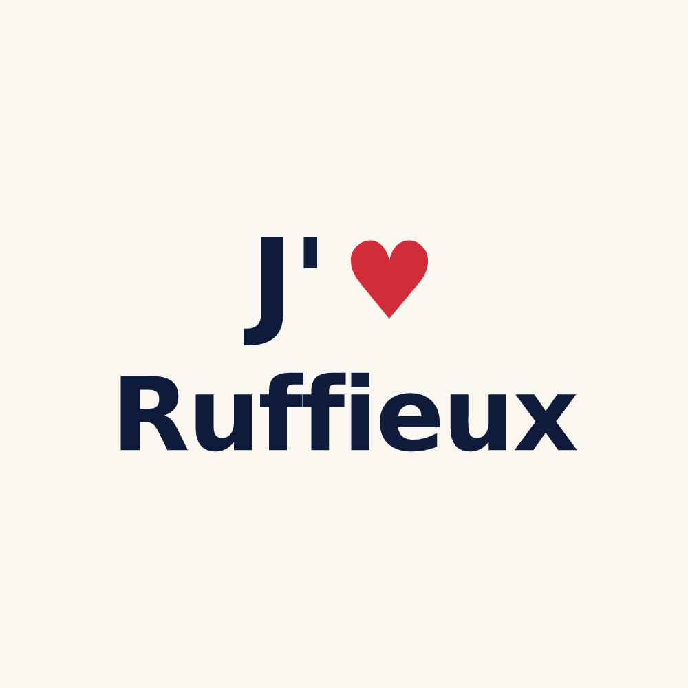 Tasse personnalisée Ruffieux — design J'aime Ruffieux