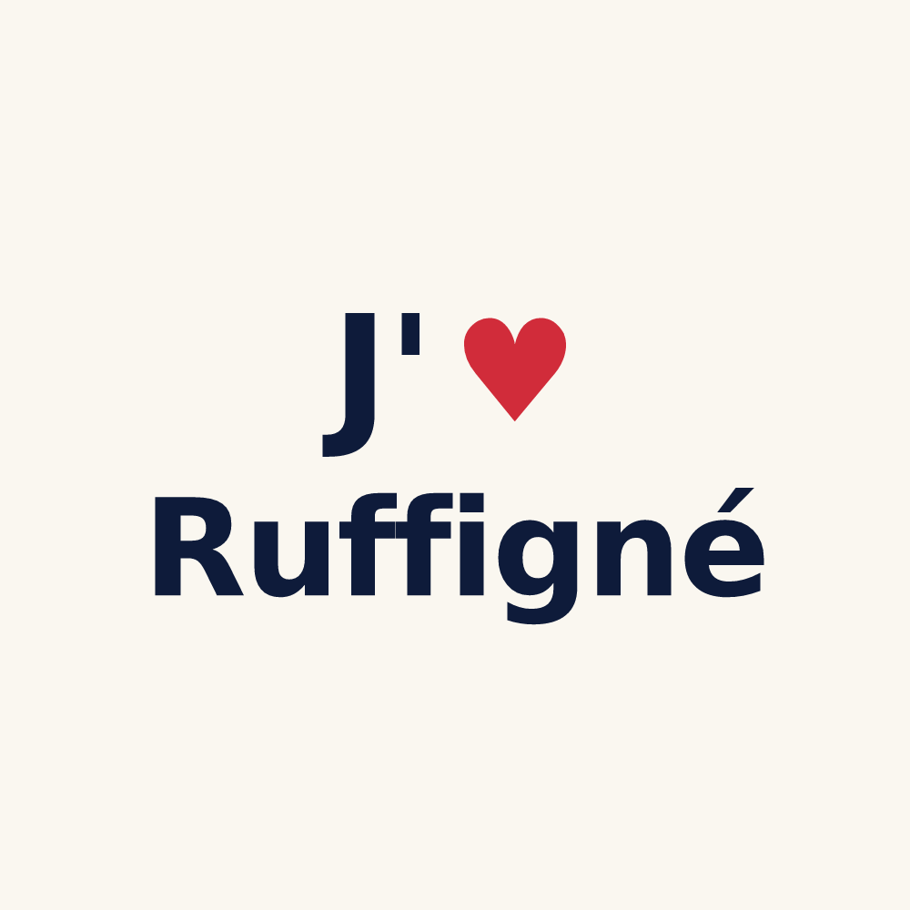 Tasse personnalisée Ruffigné — design J'aime Ruffigné