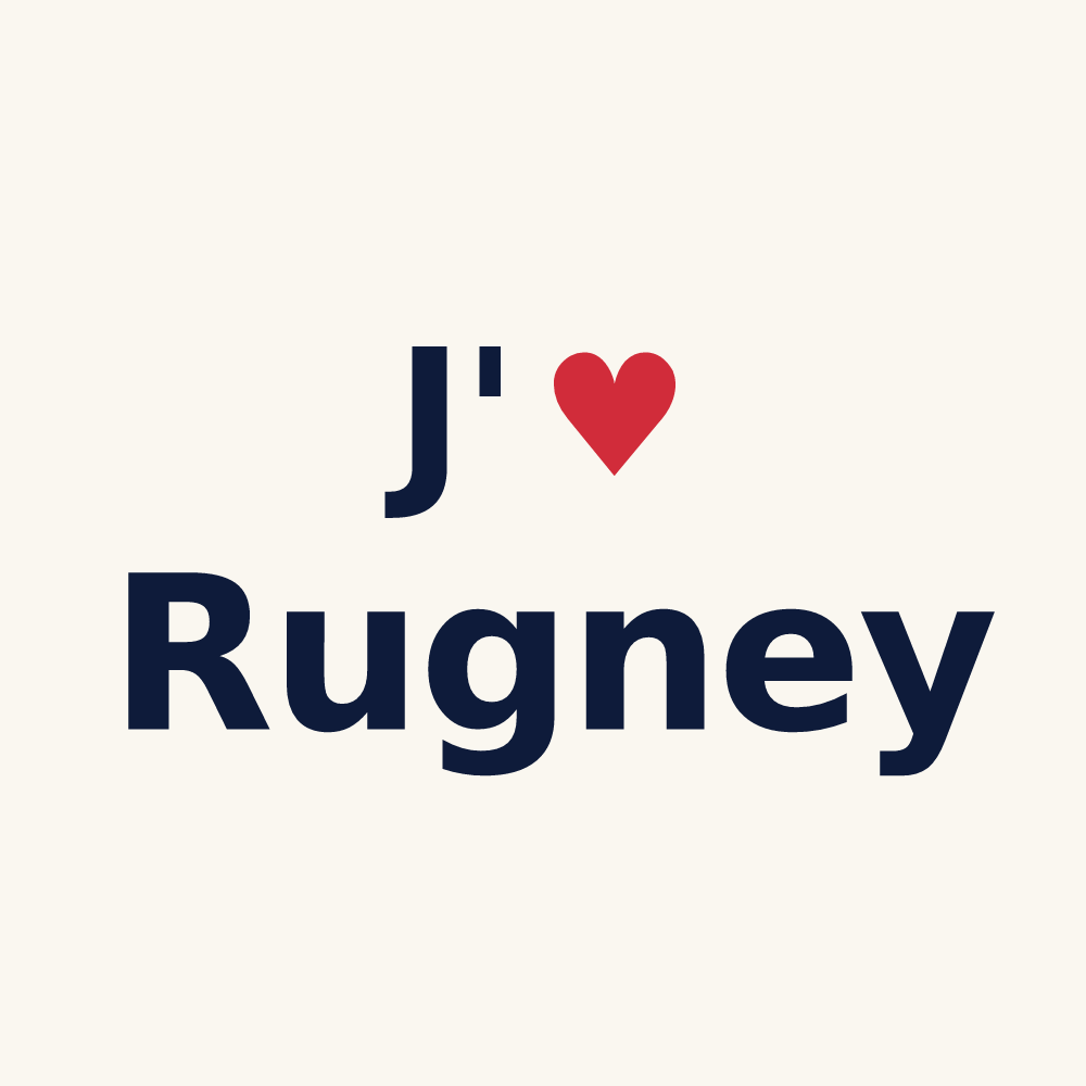 Tasse personnalisée Rugney — design J'aime Rugney