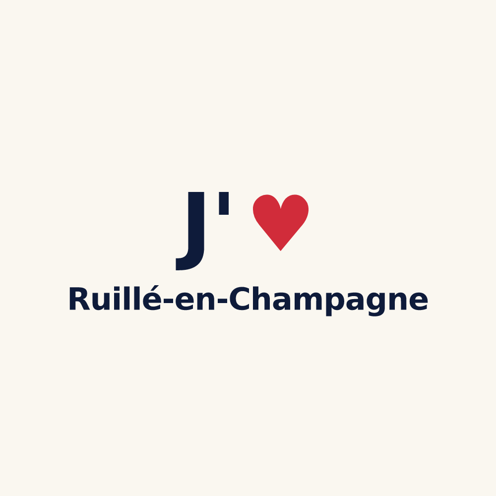 Tasse personnalisée Ruillé-en-Champagne — design « J'aime Ruillé-en-Champagne » imprimé sur la tasse