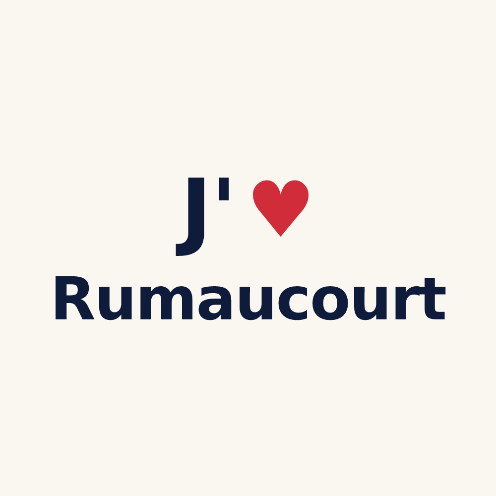 Tasse personnalisée Rumaucourt — design « J'aime Rumaucourt » imprimé sur la tasse