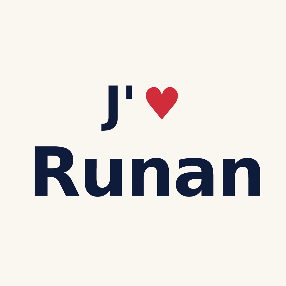 Tasse personnalisée Runan — design « J'aime Runan » imprimé sur la tasse