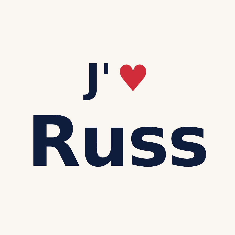 Tasse personnalisée Russ — design J'aime Russ