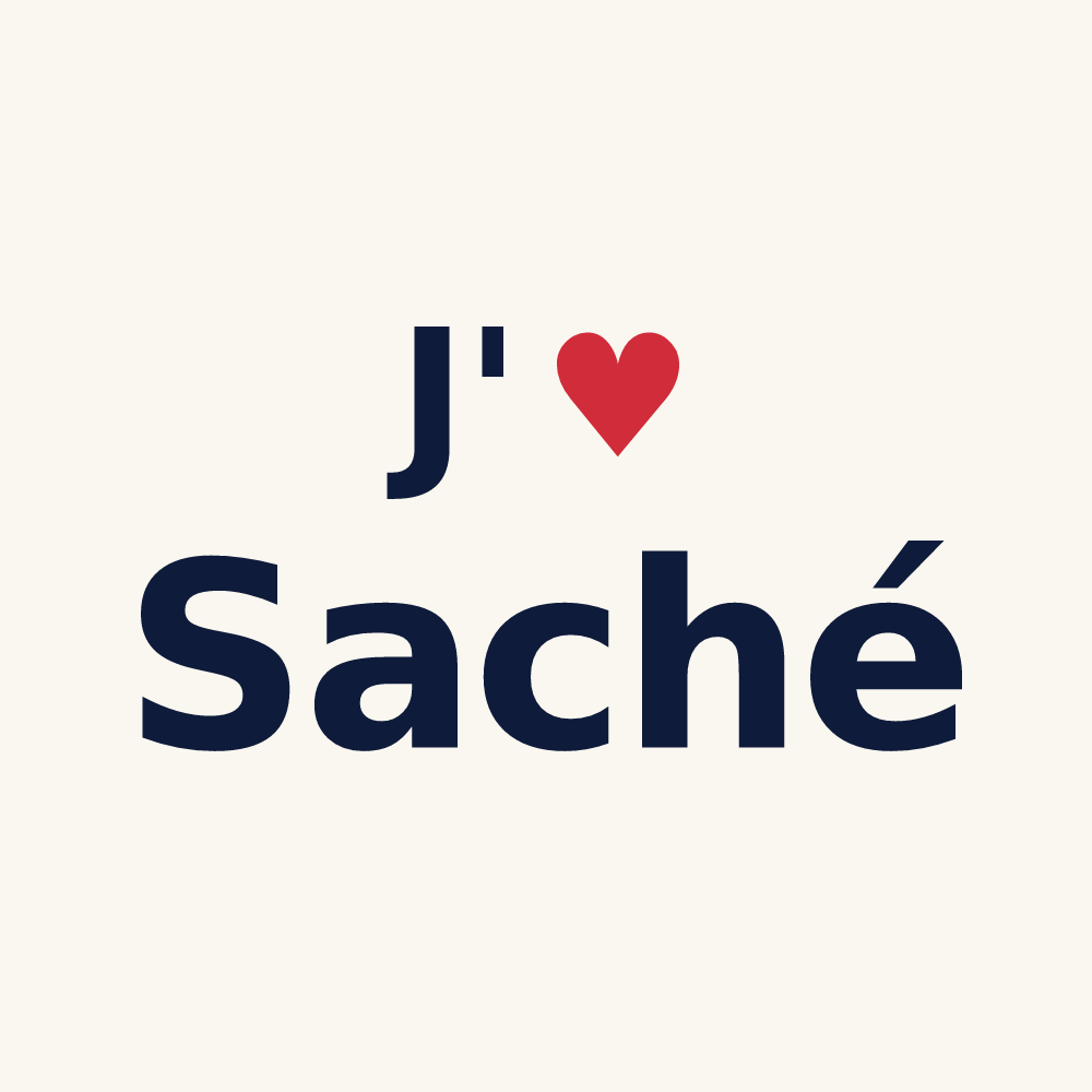 Tasse personnalisée Saché — design « J'aime Saché » imprimé sur la tasse