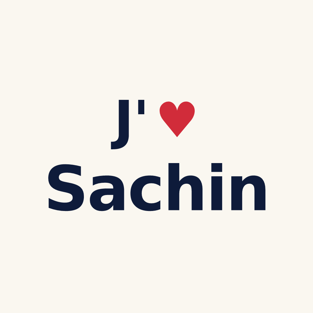 Tasse personnalisée Sachin — design J'aime Sachin