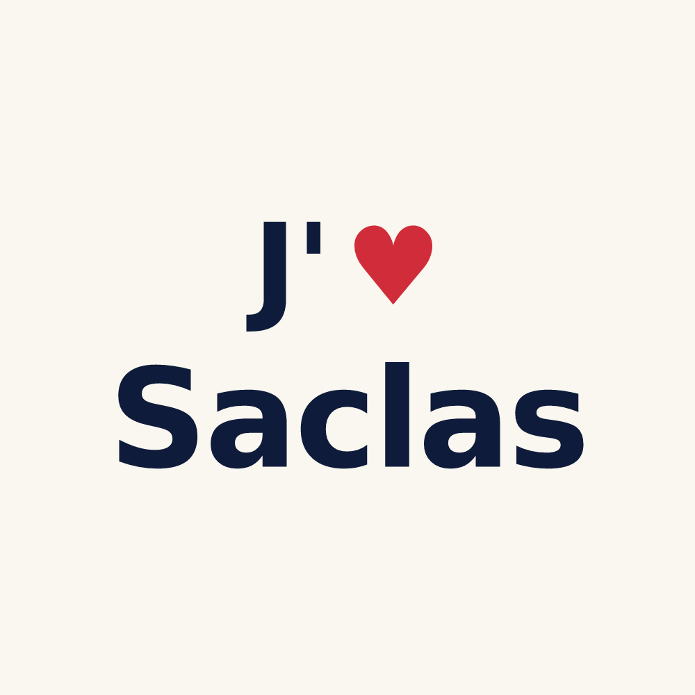 Tasse personnalisée Saclas — design « J'aime Saclas » imprimé sur la tasse