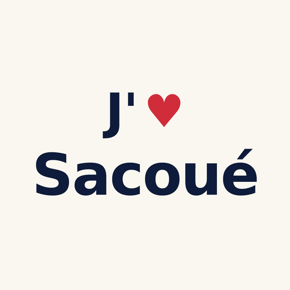 Tasse personnalisée Sacoué — design J'aime Sacoué