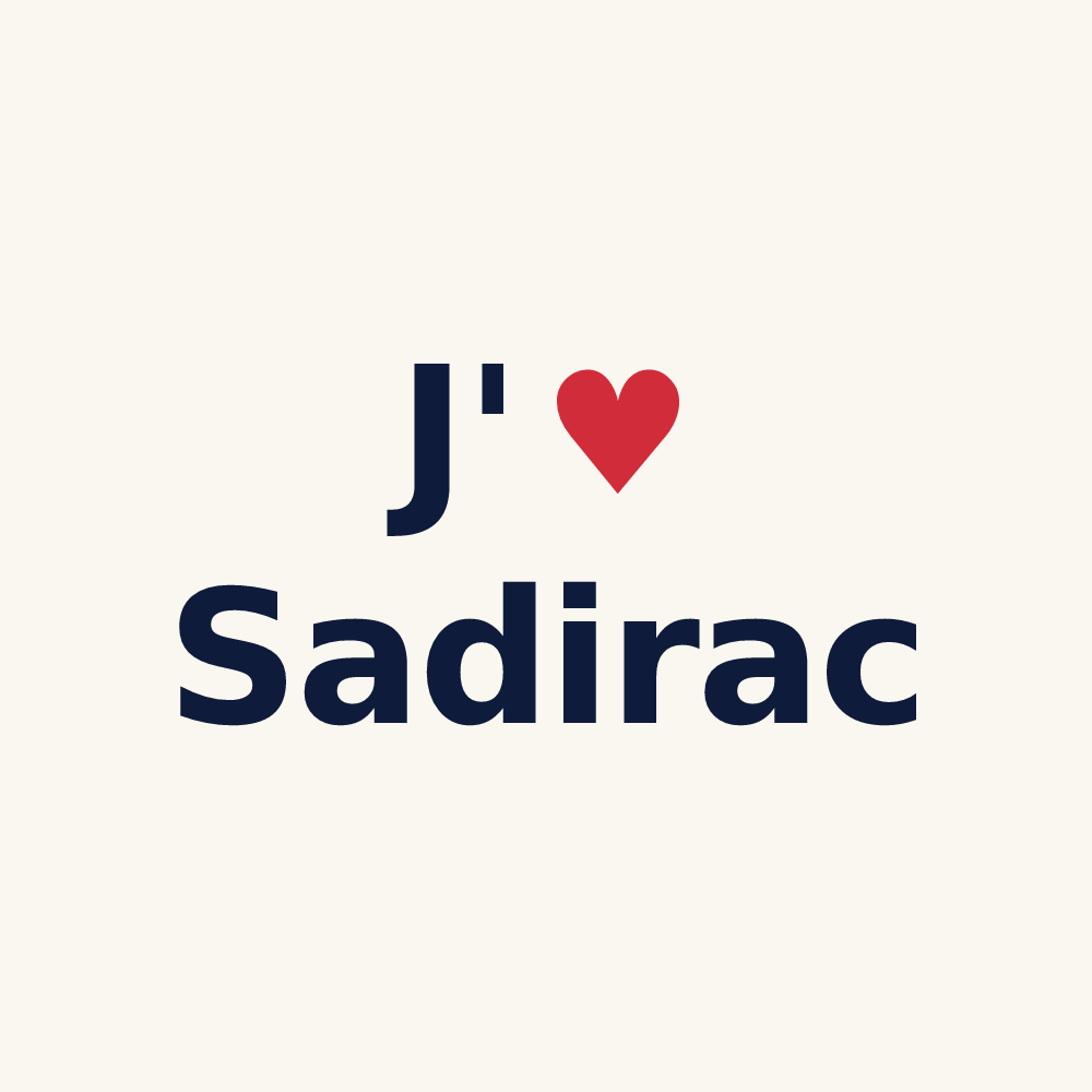 Tasse personnalisée Sadirac — design J'aime Sadirac