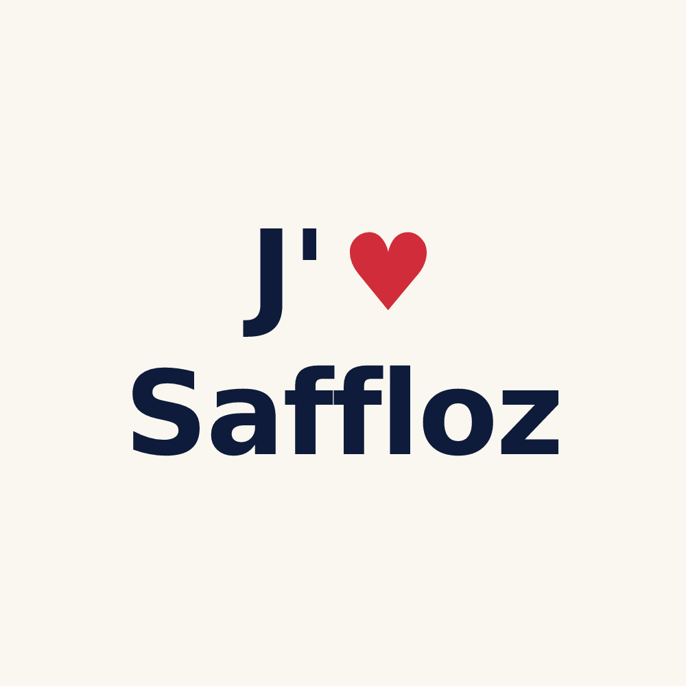 Tasse personnalisée Saffloz — design J'aime Saffloz