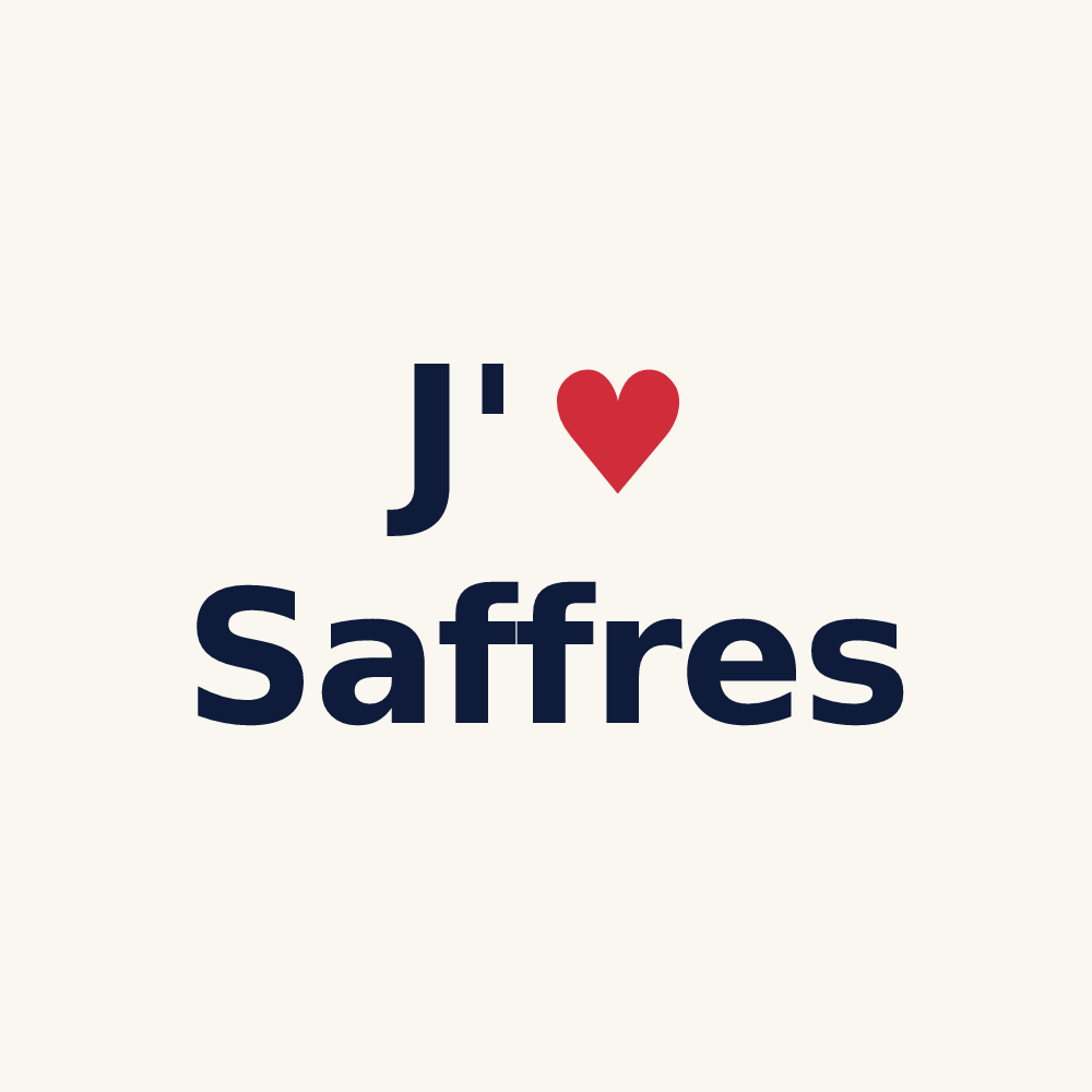 Tasse personnalisée Saffres — design J'aime Saffres