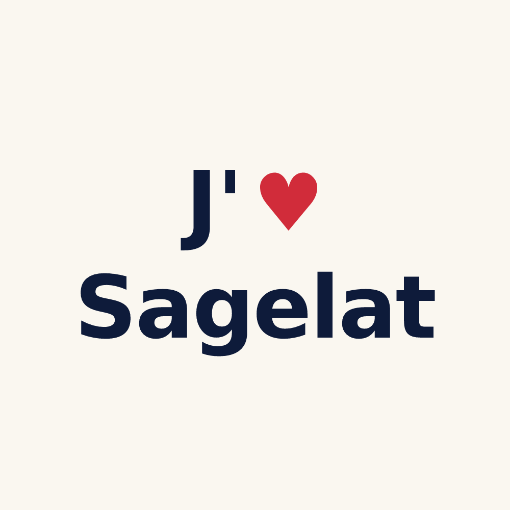 Tasse personnalisée Sagelat — design J'aime Sagelat