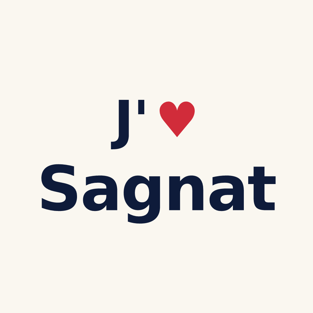 Tasse personnalisée Sagnat — design J'aime Sagnat