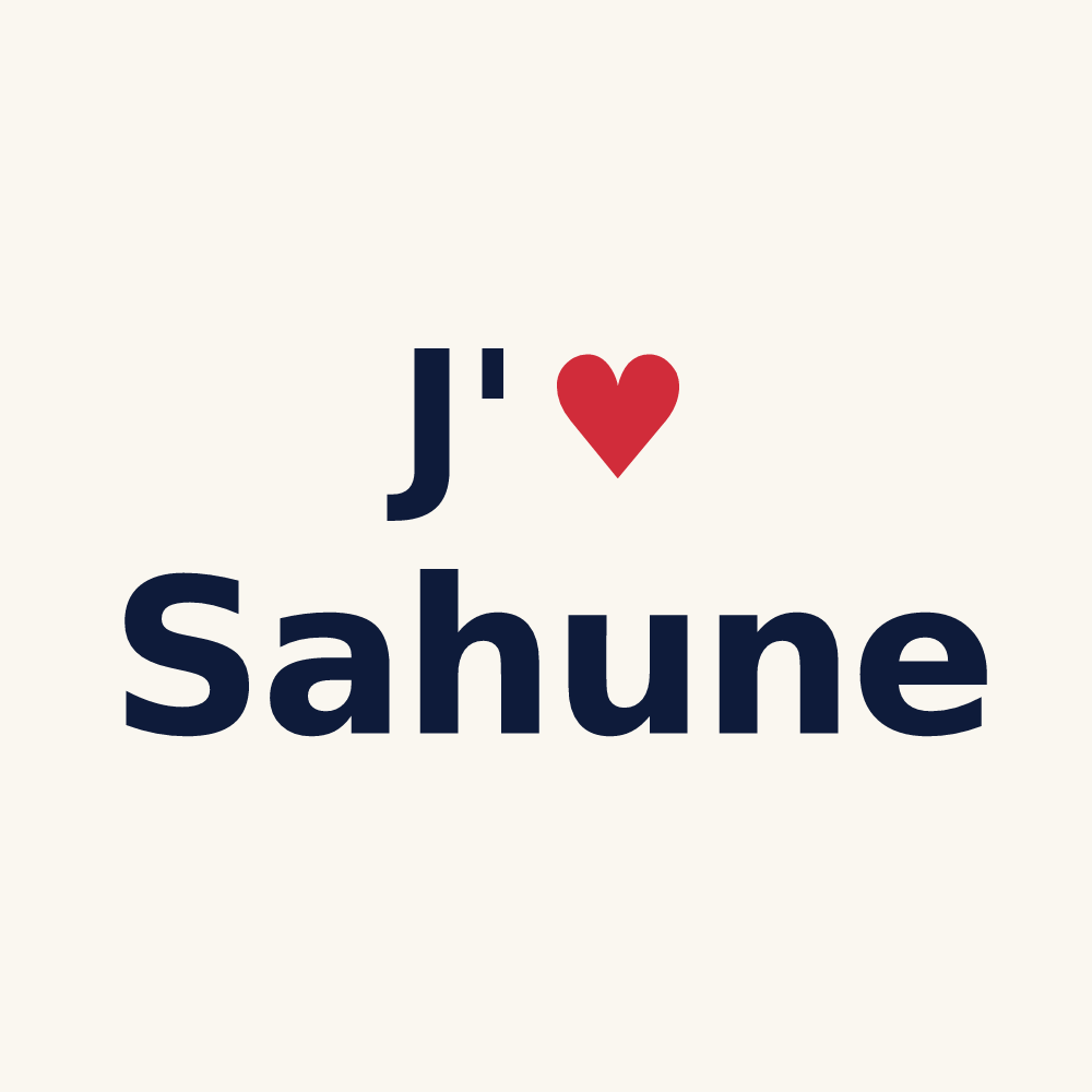 Tasse personnalisée Sahune — design J'aime Sahune