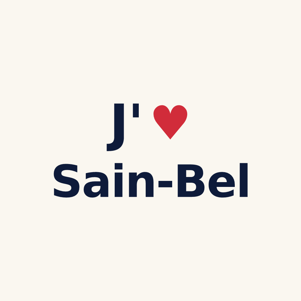 Tasse personnalisée Sain-Bel — design J'aime Sain-Bel