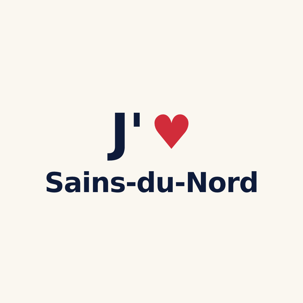 Tasse personnalisée Sains-du-Nord — design « J'aime Sains-du-Nord » imprimé sur la tasse
