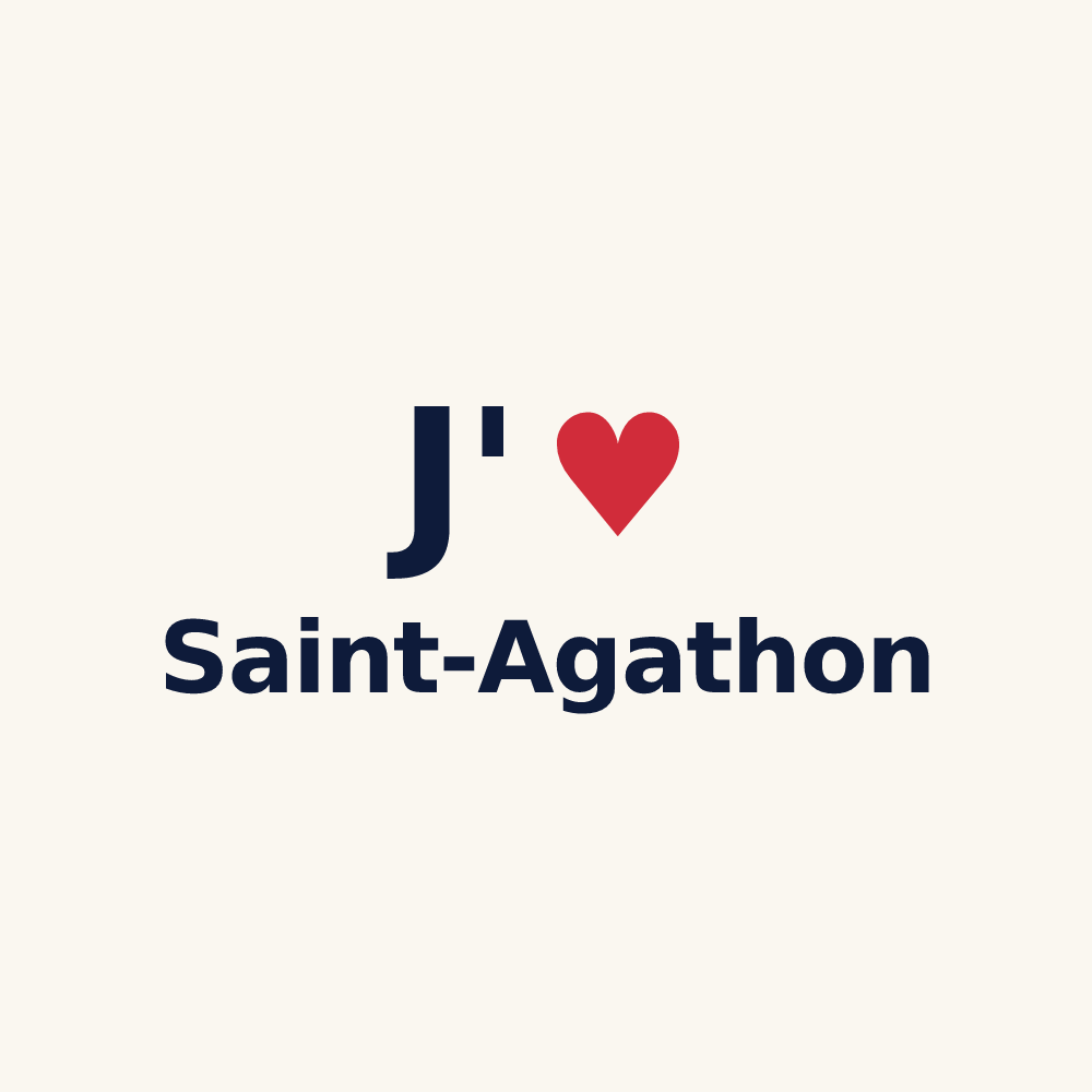 Tasse personnalisée Saint-Agathon — design J'aime Saint-Agathon