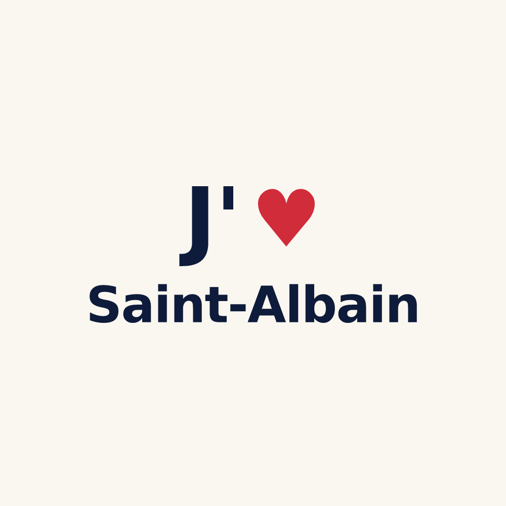 Tasse personnalisée Saint-Albain — design J'aime Saint-Albain
