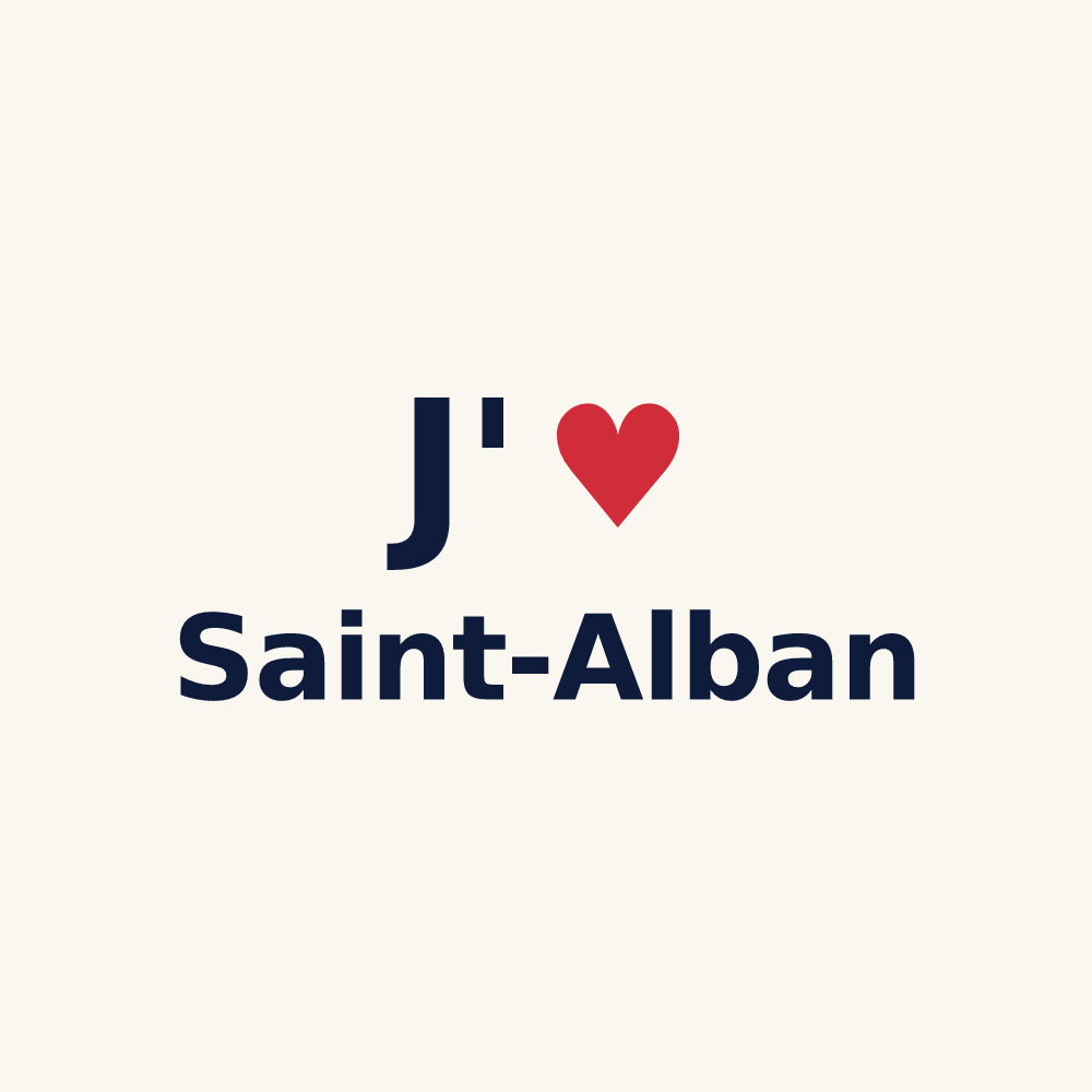 Tasse personnalisée Saint-Alban — design J'aime Saint-Alban