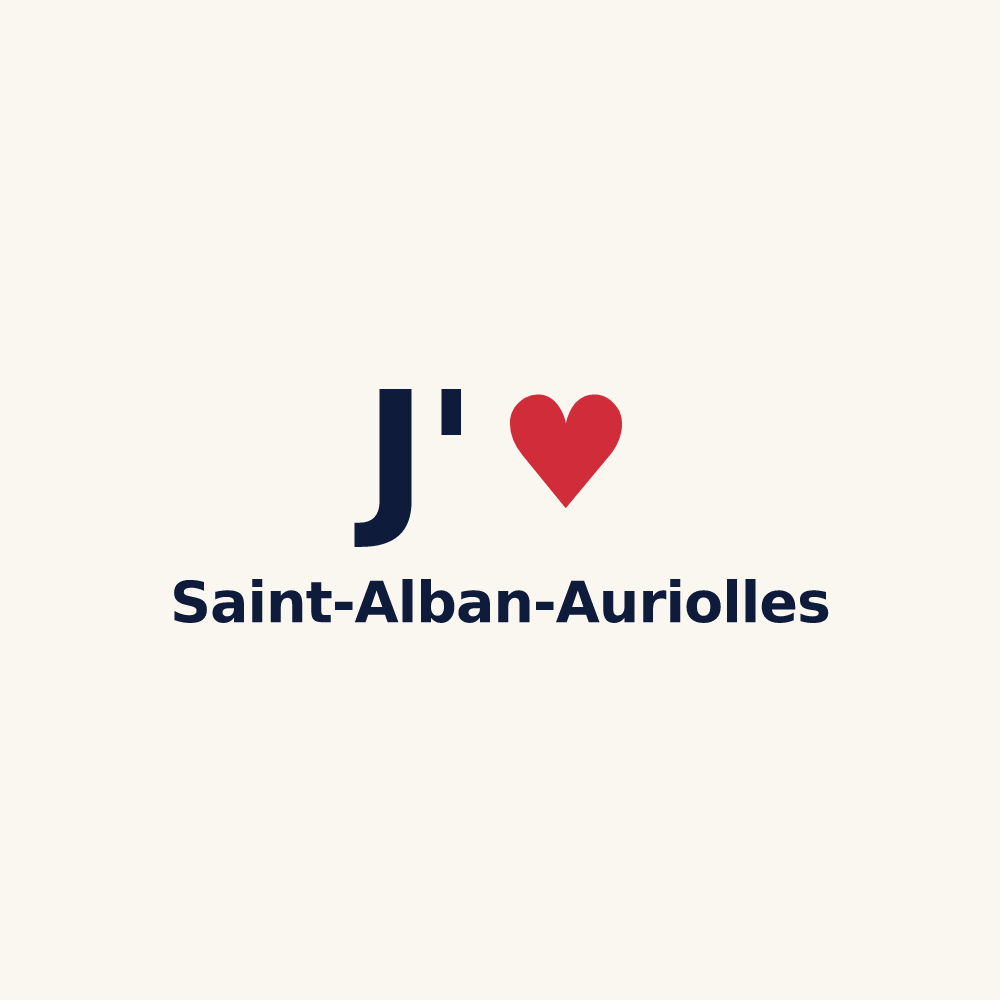 Tasse personnalisée Saint-Alban-Auriolles — design J'aime Saint-Alban-Auriolles