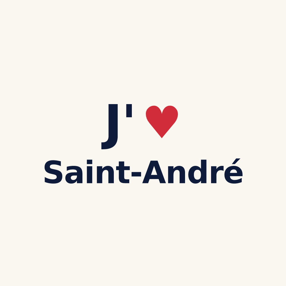 Tasse personnalisée Saint-André — design J'aime Saint-André
