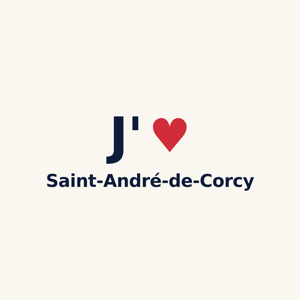 Tasse personnalisée Saint-André-de-Corcy — design « J'aime Saint-André-de-Corcy » imprimé sur la tasse