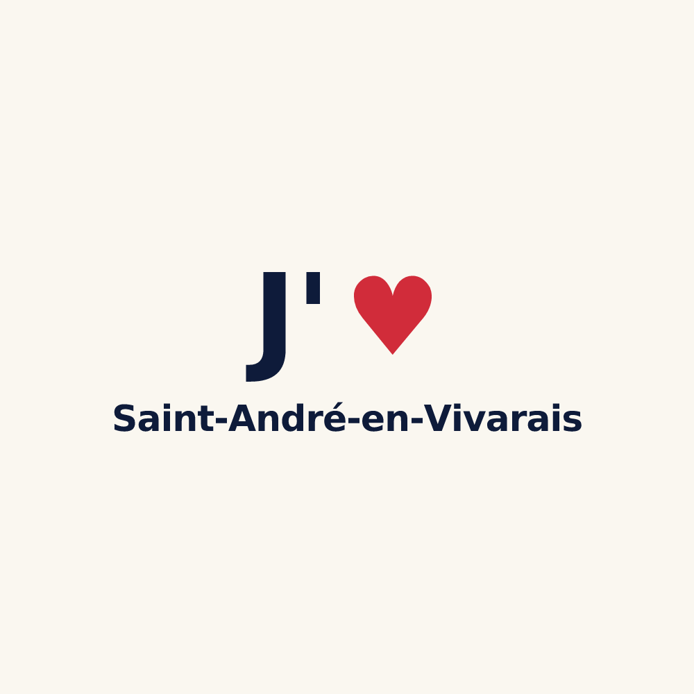 Tasse personnalisée Saint-André-en-Vivarais — design « J'aime Saint-André-en-Vivarais » imprimé sur la tasse