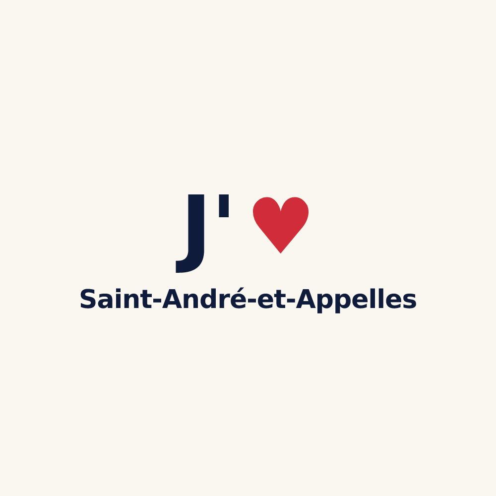 Tasse personnalisée Saint-André-et-Appelles — design J'aime Saint-André-et-Appelles