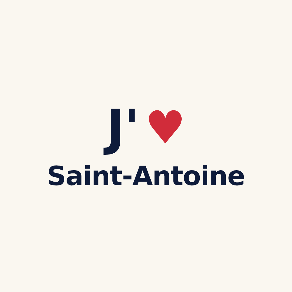 Tasse personnalisée Saint-Antoine — design J'aime Saint-Antoine