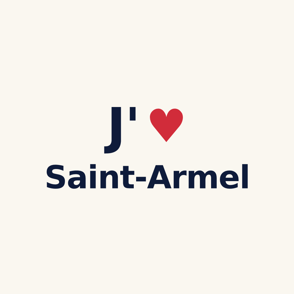 Tasse personnalisée Saint-Armel — design « J'aime Saint-Armel » imprimé sur la tasse