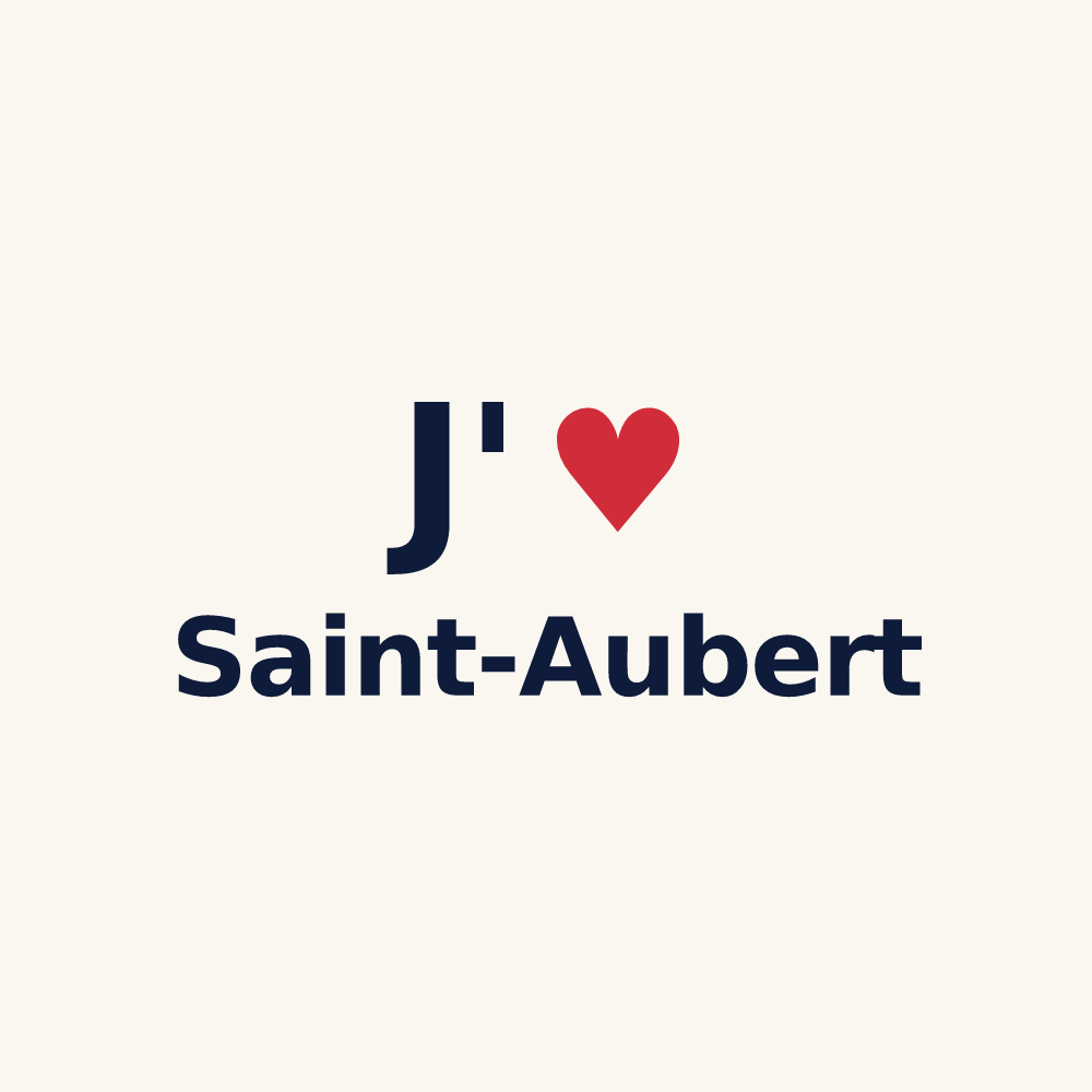 Tasse personnalisée Saint-Aubert — design « J'aime Saint-Aubert » imprimé sur la tasse