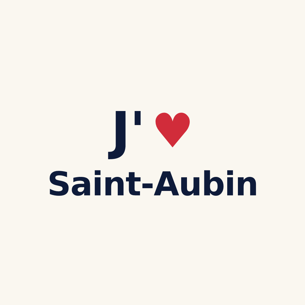 Tasse personnalisée Saint-Aubin — design J'aime Saint-Aubin