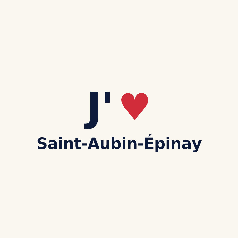 Tasse personnalisée Saint-Aubin-Épinay — design J'aime Saint-Aubin-Épinay