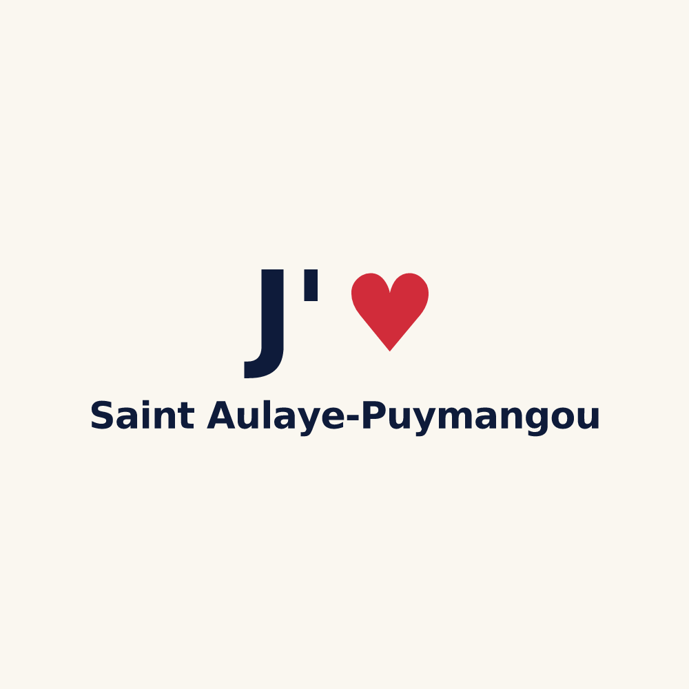Tasse personnalisée Saint Aulaye-Puymangou — design J'aime Saint Aulaye-Puymangou