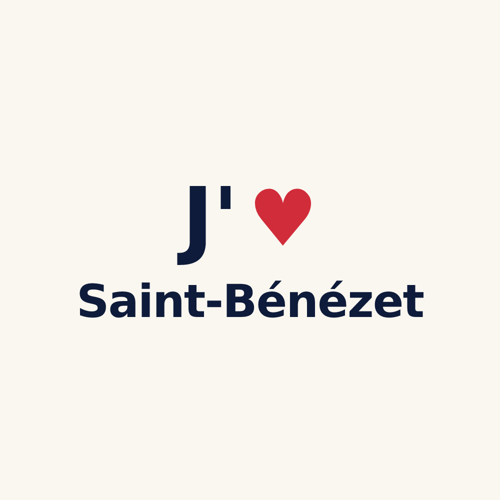 Tasse personnalisée Saint-Bénézet — design « J'aime Saint-Bénézet » imprimé sur la tasse
