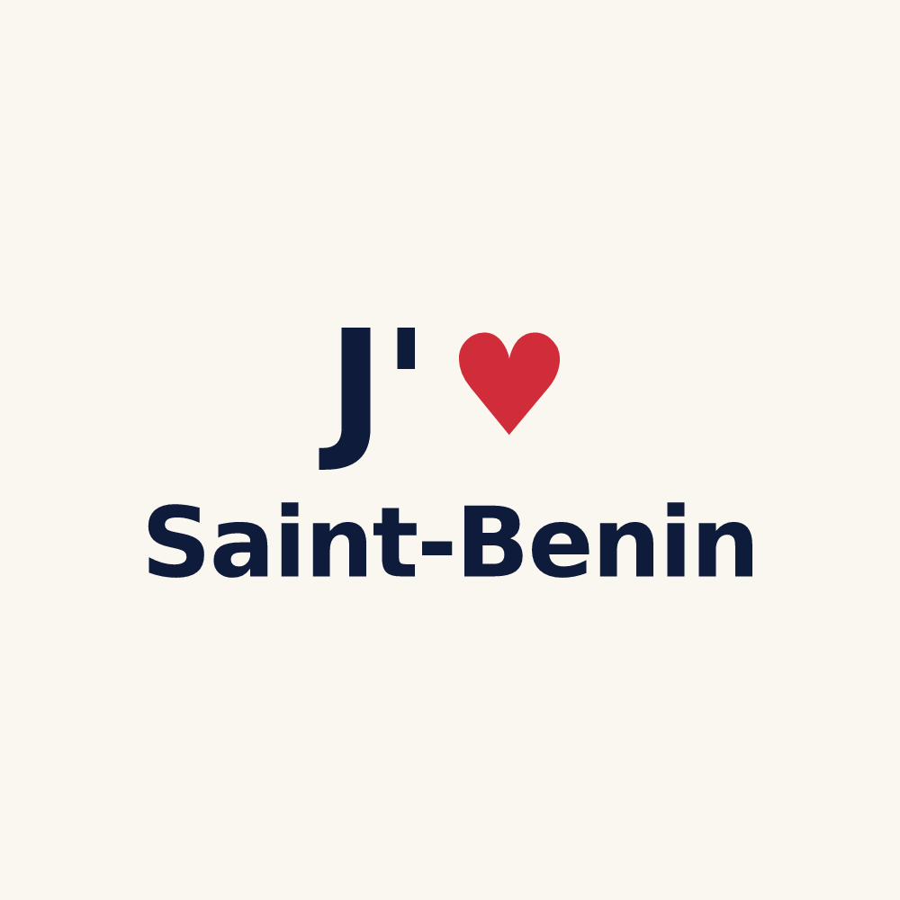 Tasse personnalisée Saint-Benin — design « J'aime Saint-Benin » imprimé sur la tasse