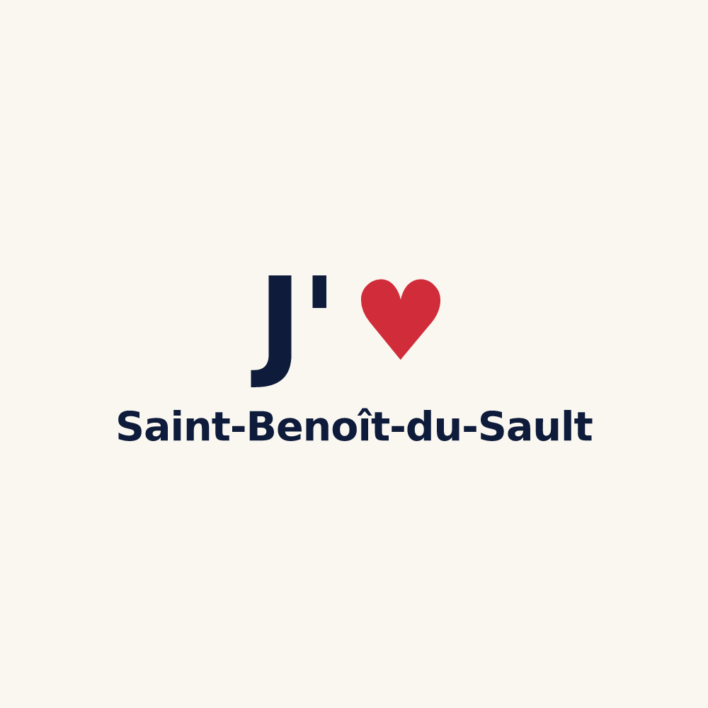 Tasse personnalisée Saint-Benoît-du-Sault — design J'aime Saint-Benoît-du-Sault