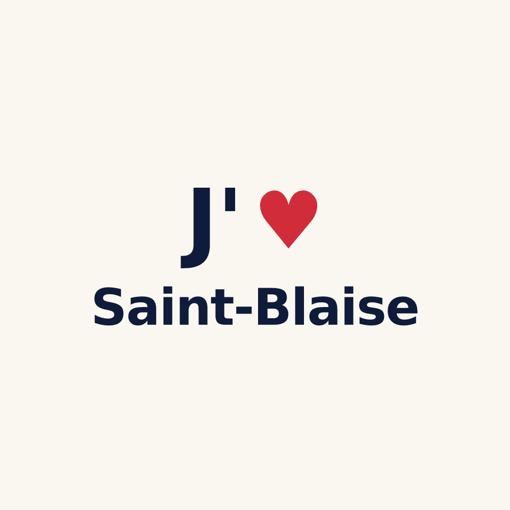Tasse personnalisée Saint-Blaise — design J'aime Saint-Blaise