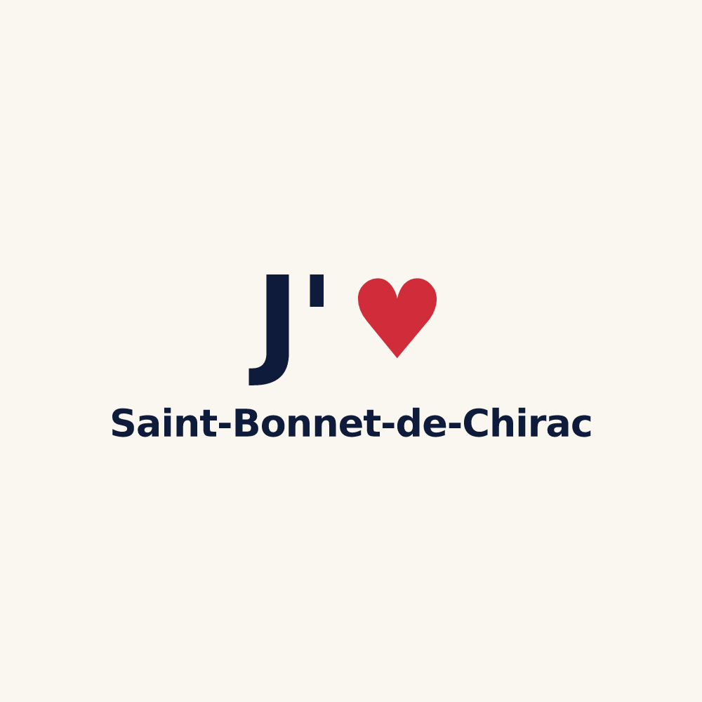 Tasse personnalisée Saint-Bonnet-de-Chirac — design J'aime Saint-Bonnet-de-Chirac