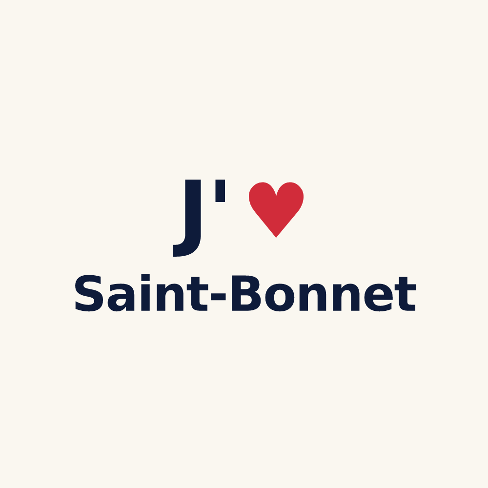 Tasse personnalisée Saint-Bonnet — design « J'aime Saint-Bonnet » imprimé sur la tasse