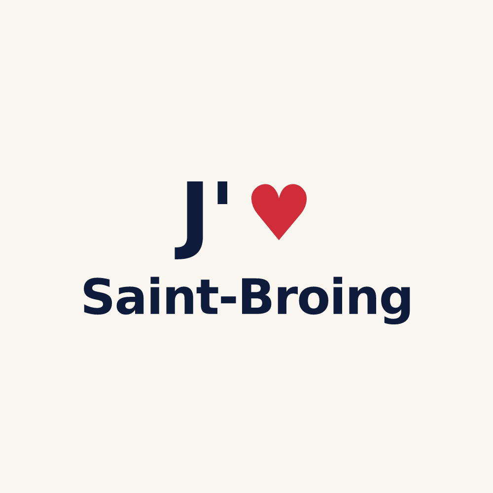 Tasse personnalisée Saint-Broing — design « J'aime Saint-Broing » imprimé sur la tasse