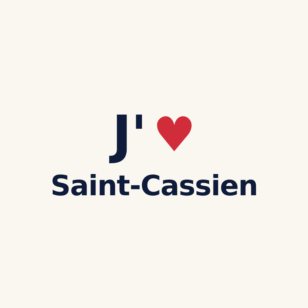 Tasse personnalisée Saint-Cassien — design J'aime Saint-Cassien