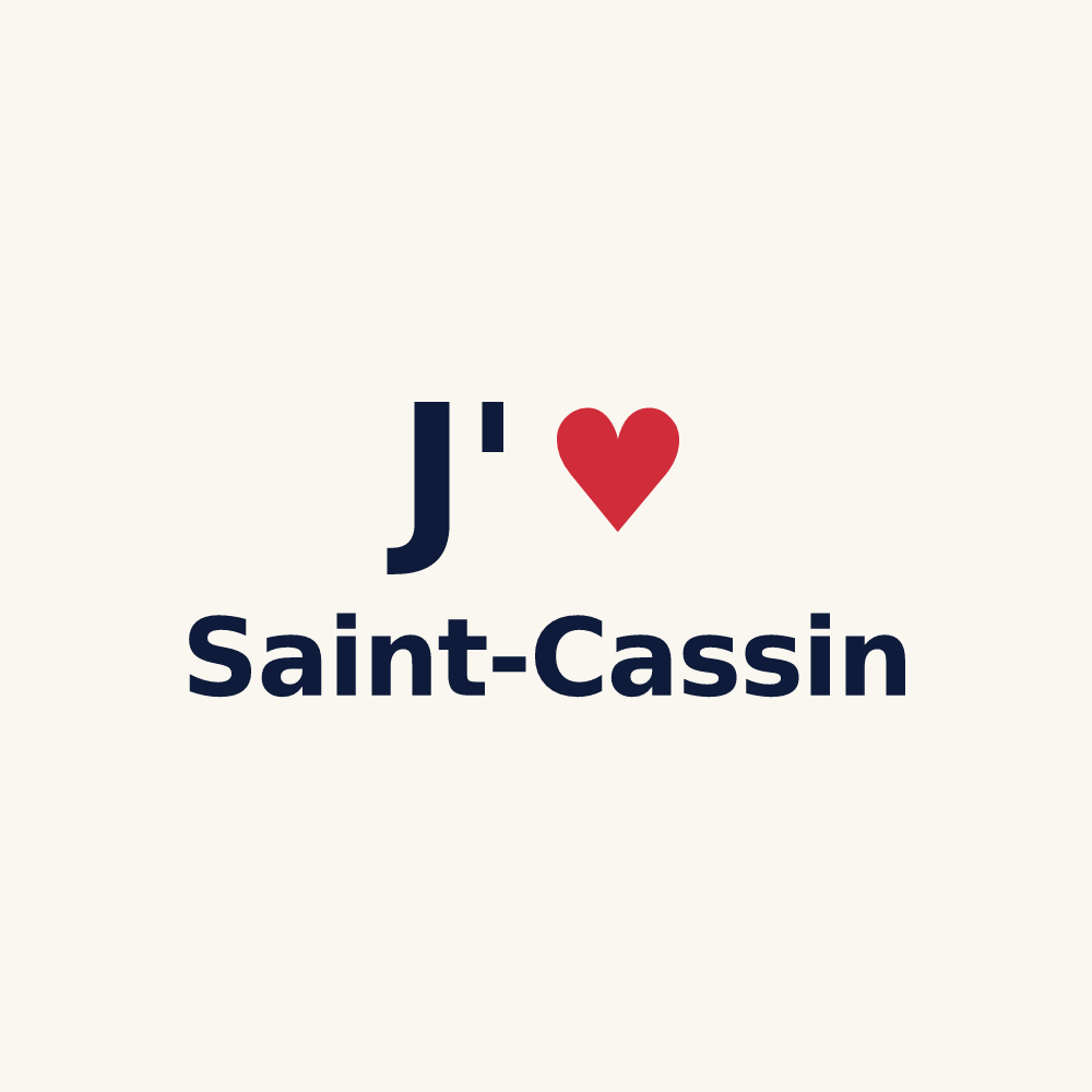 Tasse personnalisée Saint-Cassin — design J'aime Saint-Cassin